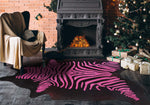 Magenta Zebra Cowhide Rug - Large