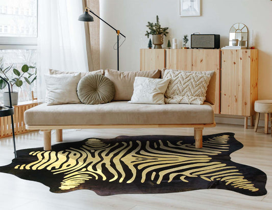 Lemon Zebra Cowhide Rugs