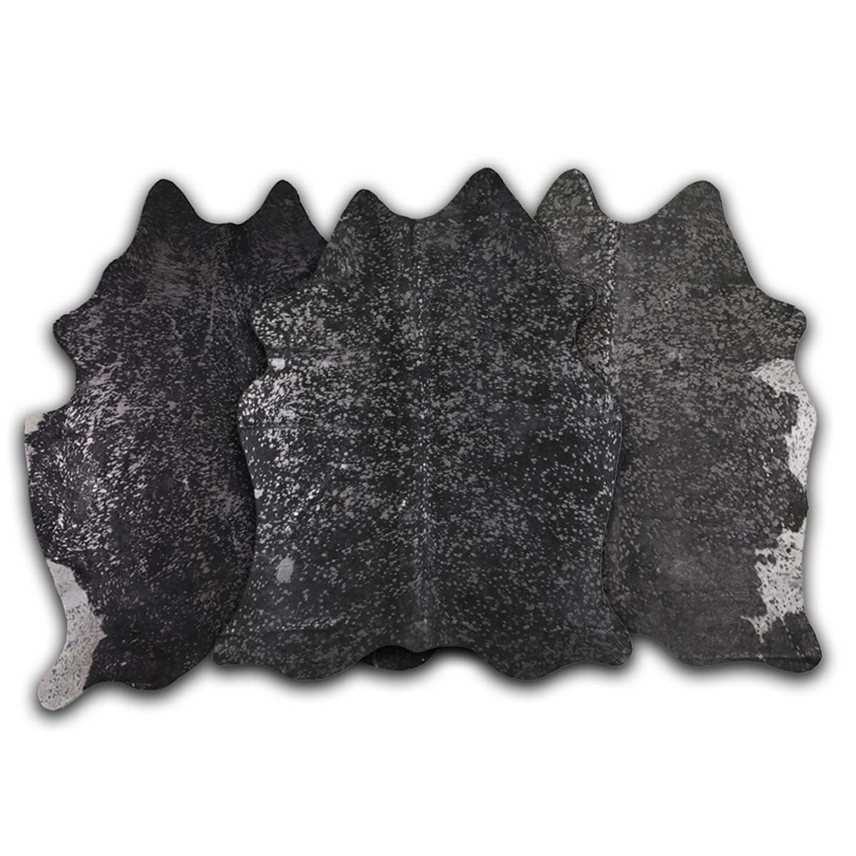Graphite Specked Black Cowhide Rugs
