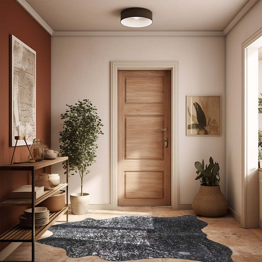 Graphite Specked Black Cowhide Rugs