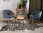 Gold Specked Black Cowhide Rug - Large