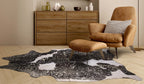 Gold Specked Black & White Cowhide Rugs