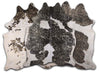 Gold Specked Black & White Cowhide Rug - Large