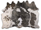 Gold Specked Black & White Cowhide Rug - Large