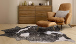 Gold Specked Black & White Cowhide Rug - Large