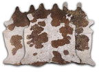 Gold Specked Brown & White Cowhide Rugs
