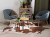Gold Specked Brown & White Cowhide Rug - Large