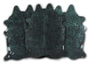 Green Specked Black Cowhide Rug - Large