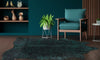 Green Specked Black Cowhide Rug - Large