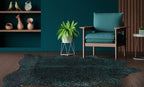 Green Specked Black Cowhide Rug - Large