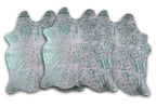 Green Specked White Cowhide Rug - Medium