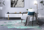 Green Specked White Cowhide Rug - Medium