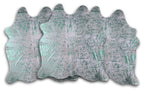 Green Specked White Cowhide Rug - Large