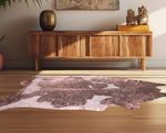 Rose Specked Black & White Cowhide Rug - Medium