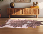 Rose Specked Black & White Cowhide Rug - Large