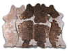Rose Specked Brown & White Cowhide Rug - Medium