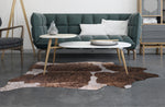 Rose Specked Brown & White Cowhide Rug - Medium