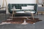 Rose Specked Brown & White Cowhide Rug - Large