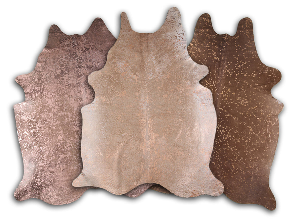 Rose Specked Brown Cowhide Rugs