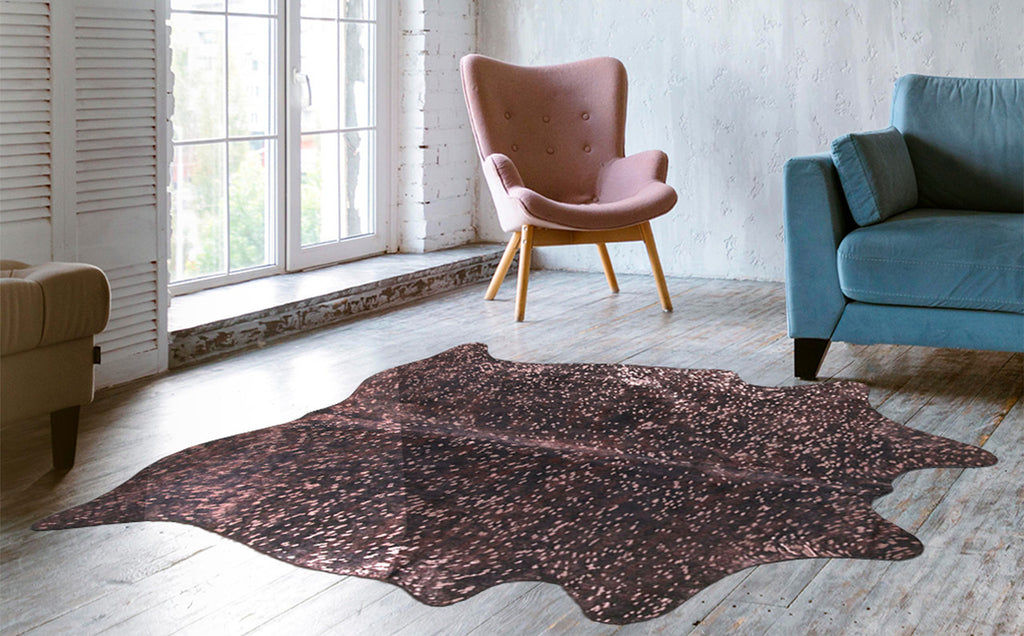 Rose Specked Brindle Cowhide Rugs
