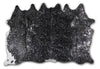 Silver Specked Black Cowhide Rug - Medium