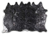 Silver Specked Black Cowhide Rug - Large