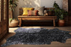 Silver Specked Black Cowhide Rug - Large