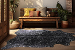 Silver Specked Black Cowhide Rug - Large