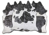 Silver Specked Black & White Cowhide Rug - Medium