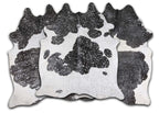 Silver Specked Black & White Cowhide Rug - Medium