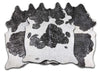 Silver Specked Black & White Cowhide Rug - Large