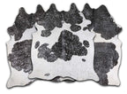 Silver Specked Black & White Cowhide Rug - Large