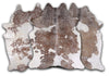 Silver Specked Brown & White Cowhide Rugs