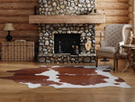 Spotted Brown & White Cowhide Rug - Large