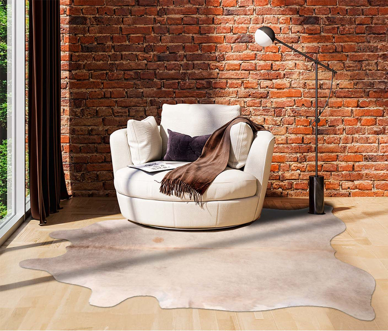 Cream Cowhide Rug - Large
