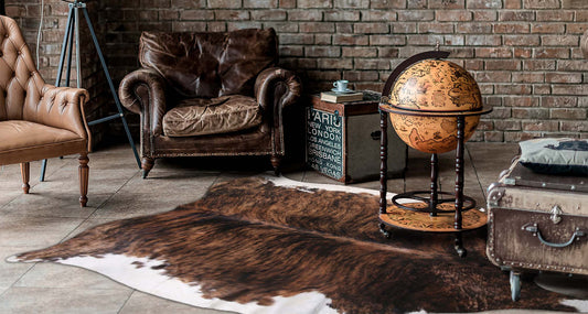 White Belly Tri-Color Cowhide Rugs