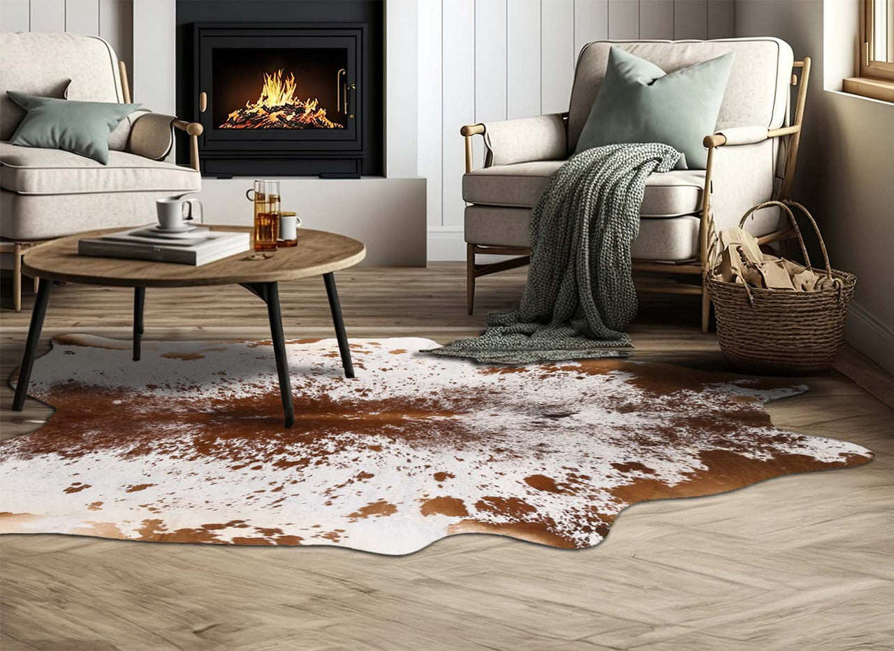 Salt & Pepper Brown Cowhide Rug - Large