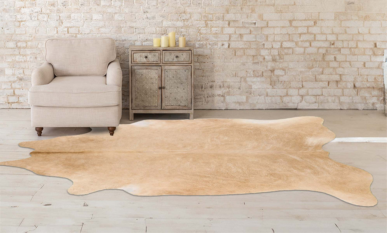 Sand Cowhide Rug - Large