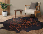 Etched Filigree Black Cowhide Rugs