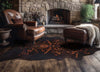 Etched Filigree Black Cowhide Rug - Large