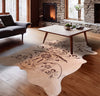 Etched Filigree Tan Cowhide Rug - Large
