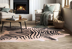 Printed Zebra Beige Cowhide Rug - Large
