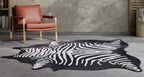 Zebra Printed Cowhide Rug