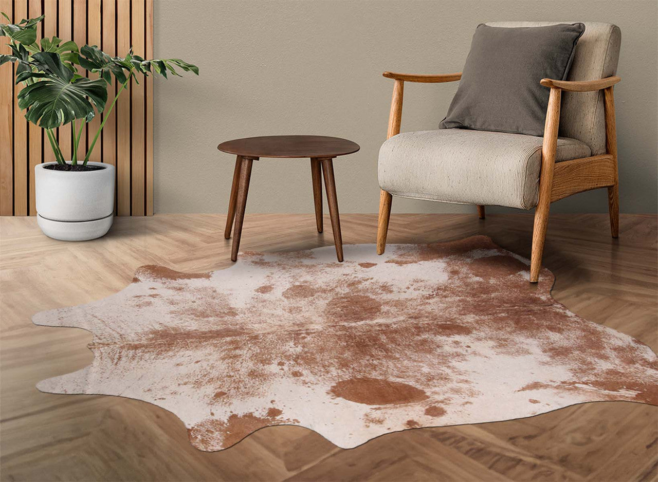 Printed Brown & White Cowhide Rugs