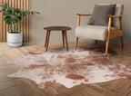 Printed Brown & White Cowhide Rug - Large