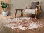 Printed Brown & White Cowhide Rug - Large
