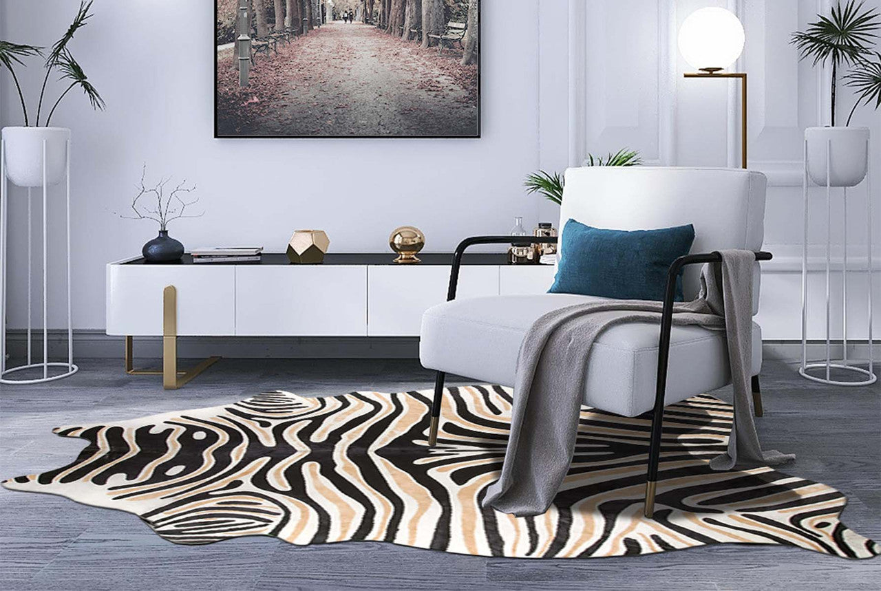 Printed Double Zebra Cowhide Rug