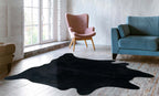 Midnight Black Cowhide Rug - Medium