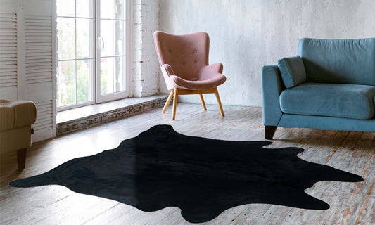 Midnight Black Cowhide Rugs
