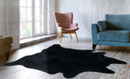 Midnight Black Cowhide Rug - Large
